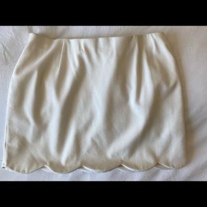 TOPSHOP scallop hem mini skirt white size 12